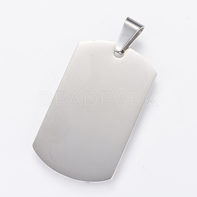 Non-Tarnish 304 Stainless Steel Stamping Blank Tag Pendants X-STAS-R090-33-1