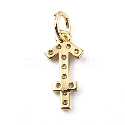 Brass Micro Pave Cubic Zirconia Charms ZIRC-F131-16G-05-1