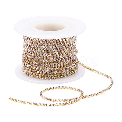 Brass Rhinestone Strass Chains CHC-T001-SS6-01C-1