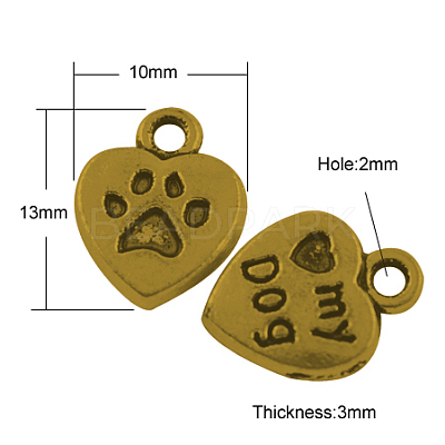 Tibetan Style Alloy Charms Pendants TIBEP-A123278-AG-FF-1