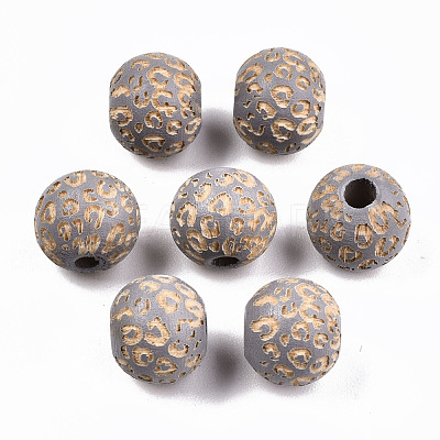 Painted Natural Wood Beads WOOD-T021-53A-05-1