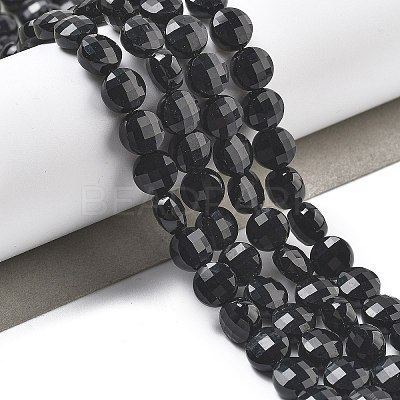 Natural Black Onyx(Dyed & Heated) Beads Strands G-C179-A10-02-1