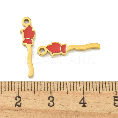 Halloween Theme Ion Plating(IP) 304 Stainless Steel Enamel Pendants STAS-M011-01B-1