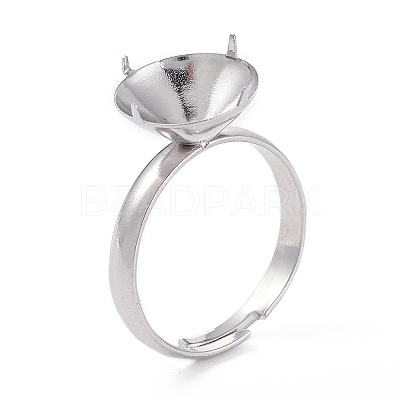 Tarnish Resistant Adjustable 304 Stainless Steel Finger Rings Components X-STAS-F274-05P-1