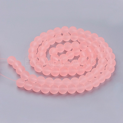 Baking Paint Transparent Glass Bead Strands GLAA-S031-10mm-28-1