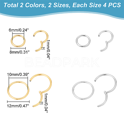 16Pcs 4 Styles 304 Stainless Steel Twister Clasps STAS-UN0040-53-1