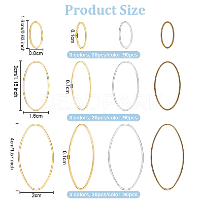 270Pcs 9 Styles Brass Linking Rings KK-OC0001-50-1