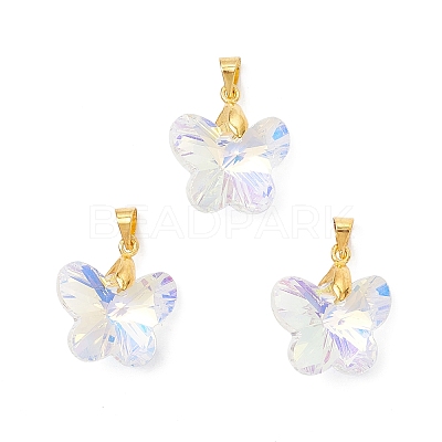 AB Color Plated Glass Pendants PALLOY-JF04594-01-1
