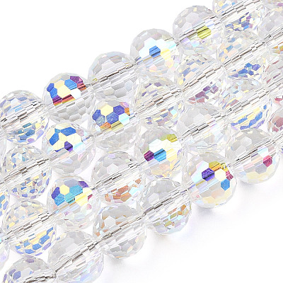 Transparent Electroplate Glass Bead Strands EGLA-TAC0003-04L-1