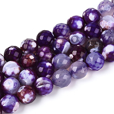 Dyed & Heated Natural Fire Crackle Agate Beads Strands G-N359-01B-07-1