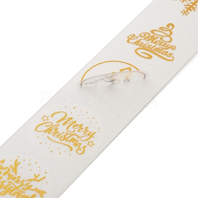 Christmas Theme Adhesive Roll Sticker Labels DIY-S001-07C-1