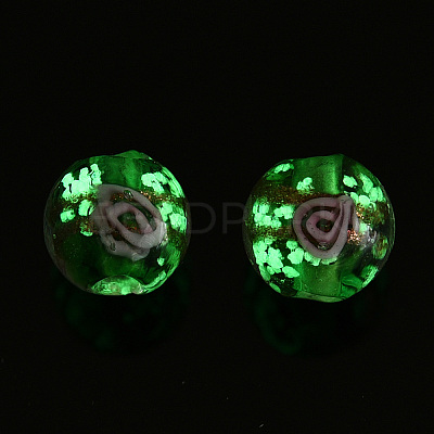 Luminous Handmade Gold Sand Lampwork Beads LAMP-T021-03D-1