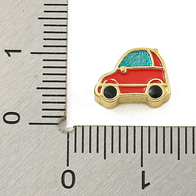 Rack Plating Brass Enamel Beads KK-U029-22G-11-1