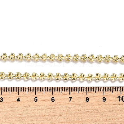 Brass Heart Link Chain Necklaces NJEW-M108-27G-1