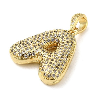 Brass Micro Pave Cubic Zirconia Pendants KK-E061-03G-01-1