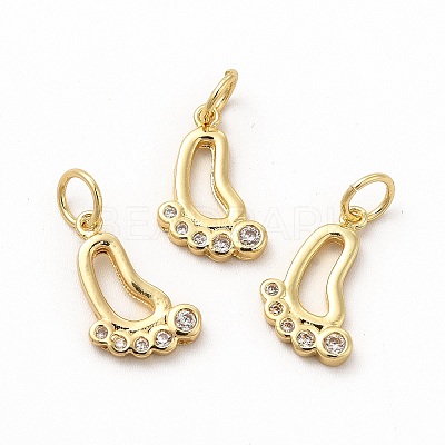 Rack Plating Brass Micro Pave Cubic Zirconia Charms ZIRC-M120-09G-1