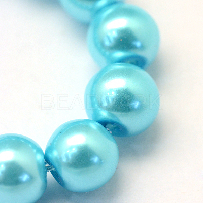 Baking Paint Pearlized Glass Pearl Round Bead Strands HY-Q003-6mm-48-1