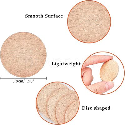 Beech Wooden Round Pieces LS-WOOD-WH0101-32B-1