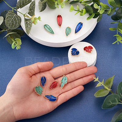 48Pcs 12 Style Alloy Enamel Links Connectors ENAM-BY0001-05-1