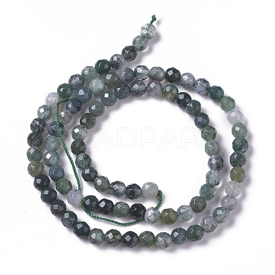 Natural Moss Agate Beads Strands X-G-F596-21-3mm-1