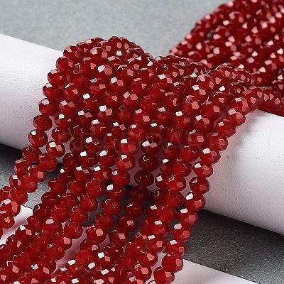Baking Paint Imitation Jade Glass Bead Strands DGLA-A034-J4MM-A29-1