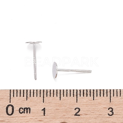 925 Sterling Silver Flat Pad  Stud Earring Findings STER-K167-045D-S-1