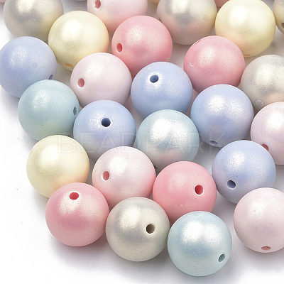 Spray Painted Style Acrylic Beads X-MACR-T010-10mm-1