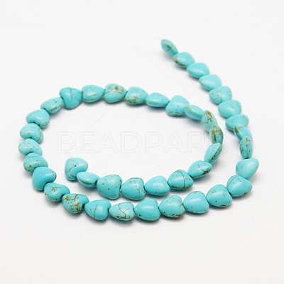 Heart Synthetic Turquoise Beads Strands X-TURQ-I019-10mm-08-1