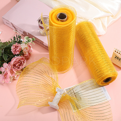 Deco Mesh Ribbons OCOR-WH0110-09A-1