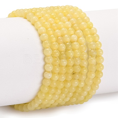 Natural Lemon Jade Bead Strands G-A130-2mm-M02-1