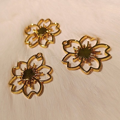 Zinc Alloy Open Back Bezel Pendants PALLOY-F242-01G-1