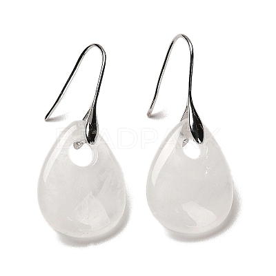 Natural Quartz Crystal Teardrop Dangle Earrings EJEW-I315-02P-03-1