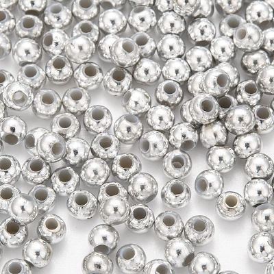 Plating Plastic Acrylic Round Beads PACR-L003-4mm-S-1