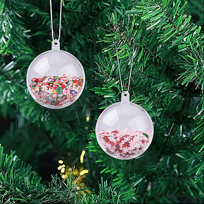 8Pcs 4 Styles Transparent Plastic & Handmade Polymer Clay Big Pendants PALLOY-YW00096-1