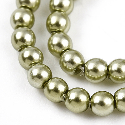 Baking Paint Pearlized Glass Pearl Bead Strands HY-N002-2mm-A07-1