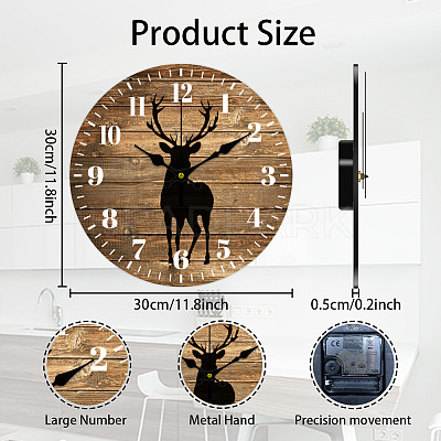 MDF Printed Wall Clock HJEW-WH0058-020-1