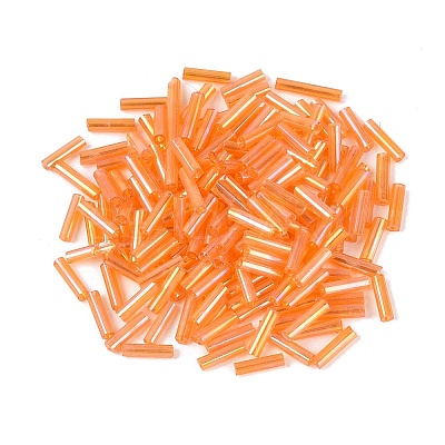 Glass Round Bugle Beads GLAA-WH0031-50E-1