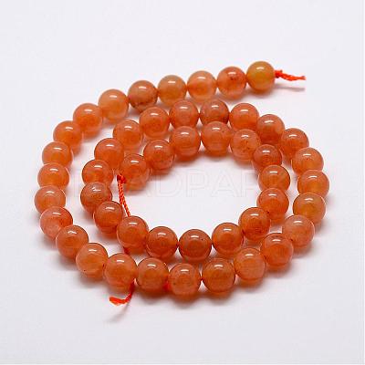 Natural Red Aventurine Bead Strands G-P257-03-8mm-1