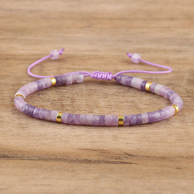 Natural Lepidolite Beaded Braided Bracelets QH4784-12-1