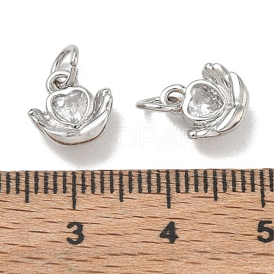 Brass Pave Clear Cubic Zirconia Charms CU-CBA6E4E-19P-E-1