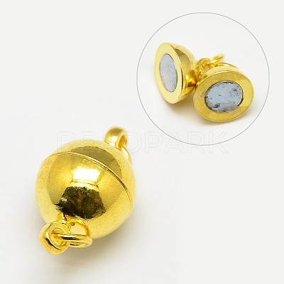 Brass Magnetic Clasps with Loops KK-MC020-G-NF-1