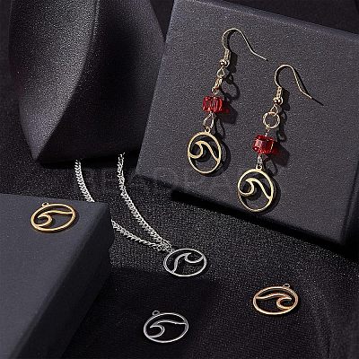 40Pcs 2 Colors Stainless Steel Pendants STAS-UN0028-48-1