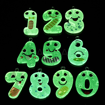 Luminous Transparent Resin Pendants RESI-A046-01-1