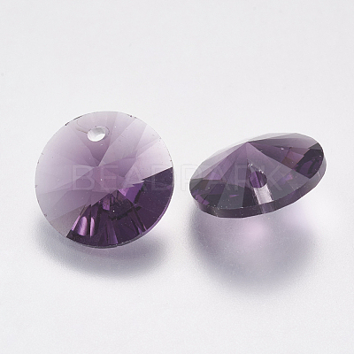 Faceted Glass Rhinestone Charms RGLA-F049-6mm-204-1
