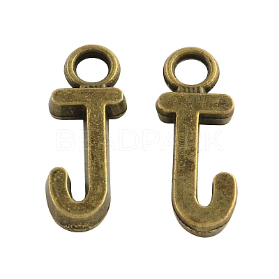 Tibetan Style Alloy Letter Pendants TIBEP-Q037-J-AB-NR-1