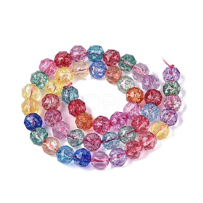 Crackle Transparent Glass Beads Strands GLAA-Q108-02A-17-1