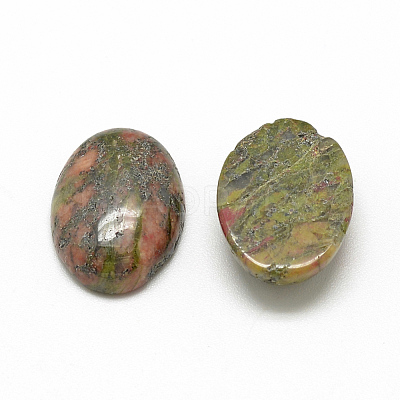 Natural Unakite Cabochons G-R415-13x18-36-1