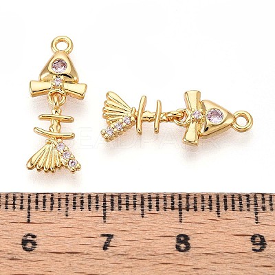Brass Micro Pave Cubic Zirconia Pendants KK-N263-80G-1
