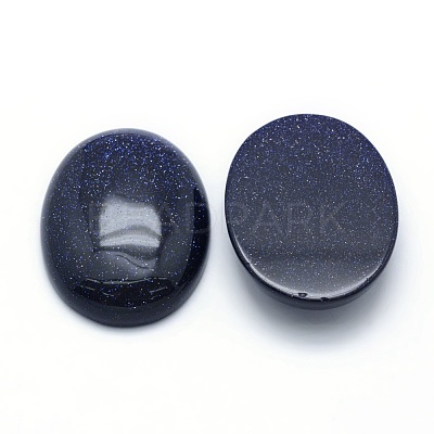 Synthetic Blue Goldstone Cabochons X-G-P393-I16-1