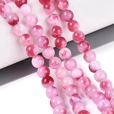Natural Dyed Persian Jade Gemstone Bead Strands X-G-R271-6mm-XP22-1